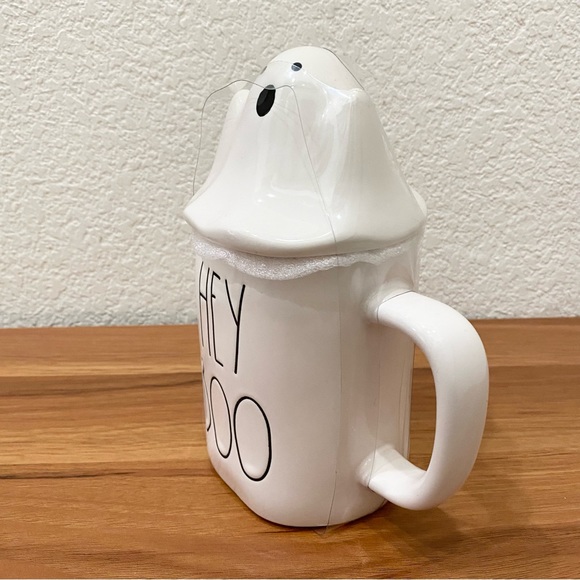 RAE DUNN Artisan Collection Hey Boo Ghost Topper Ceramic Halloween Mug New - Picture 9 of 11